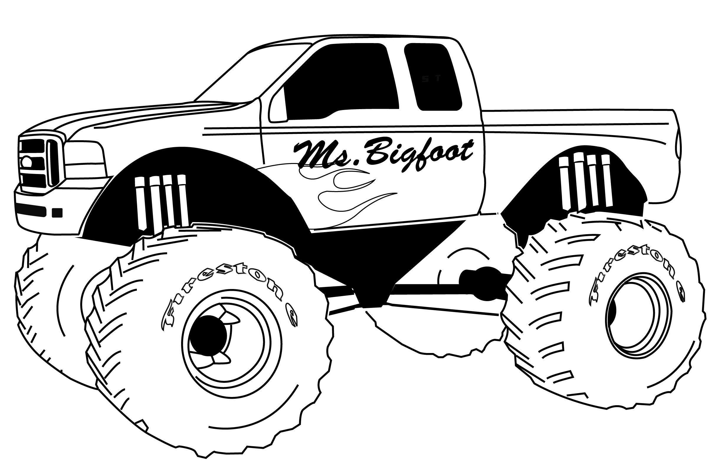 Dessin #16503 - dessin gratuit monster truck a imprimer