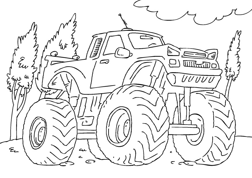 Dessin #16513 - Dessin de monster truck à imprimer