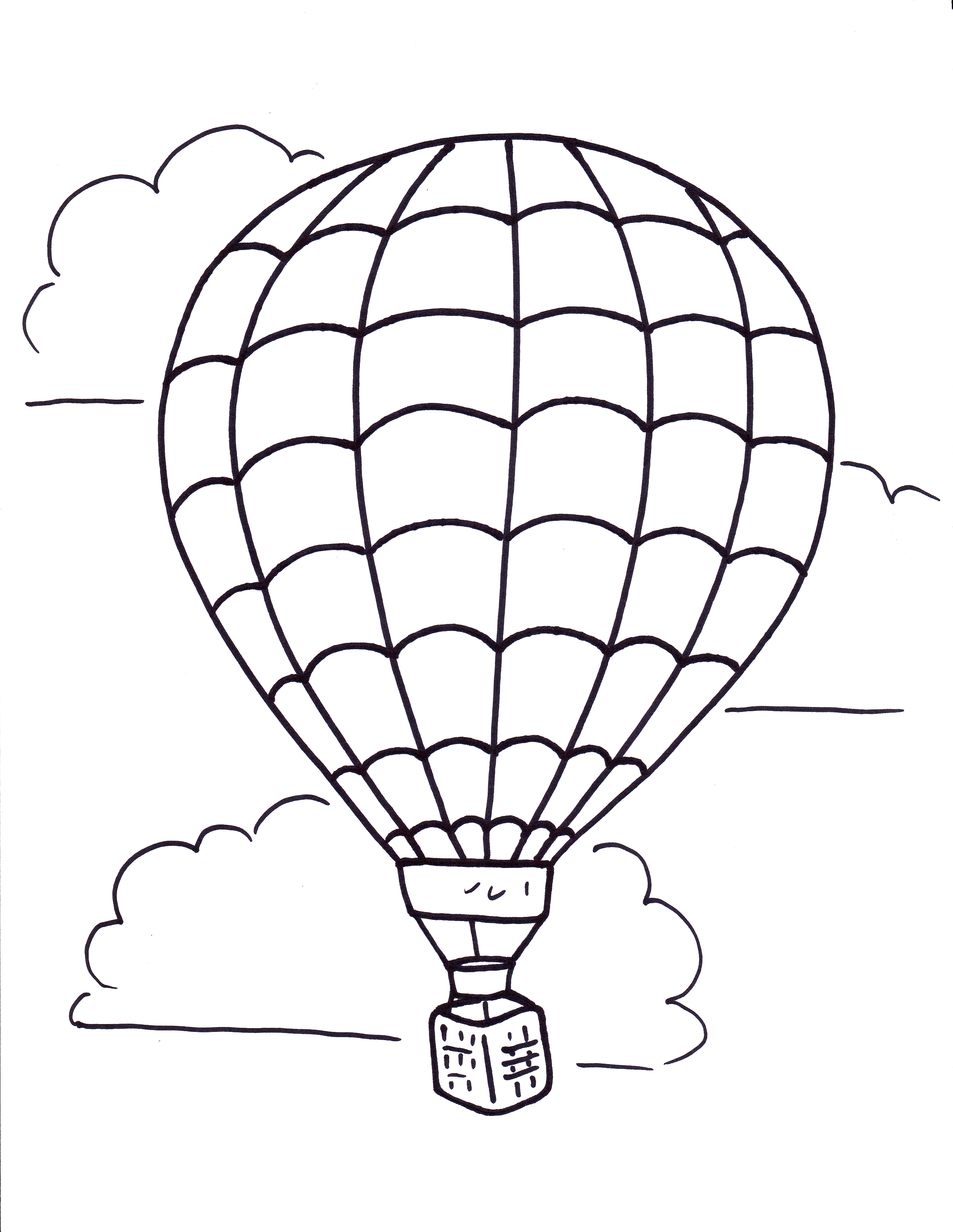 Dessin #16519 - Dessin gratuit de montgolfière a imprimer et colorier