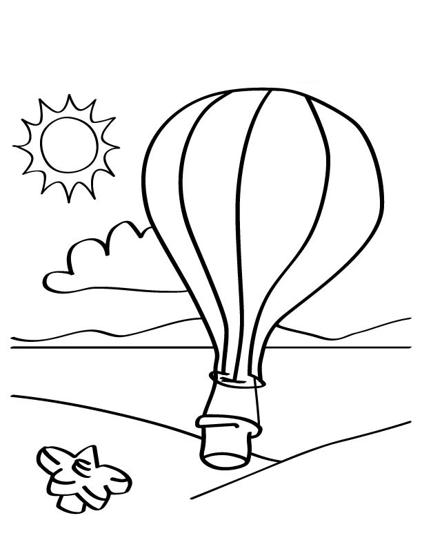Dessin #16544 - dessin gratuit de montgolfière a colorier
