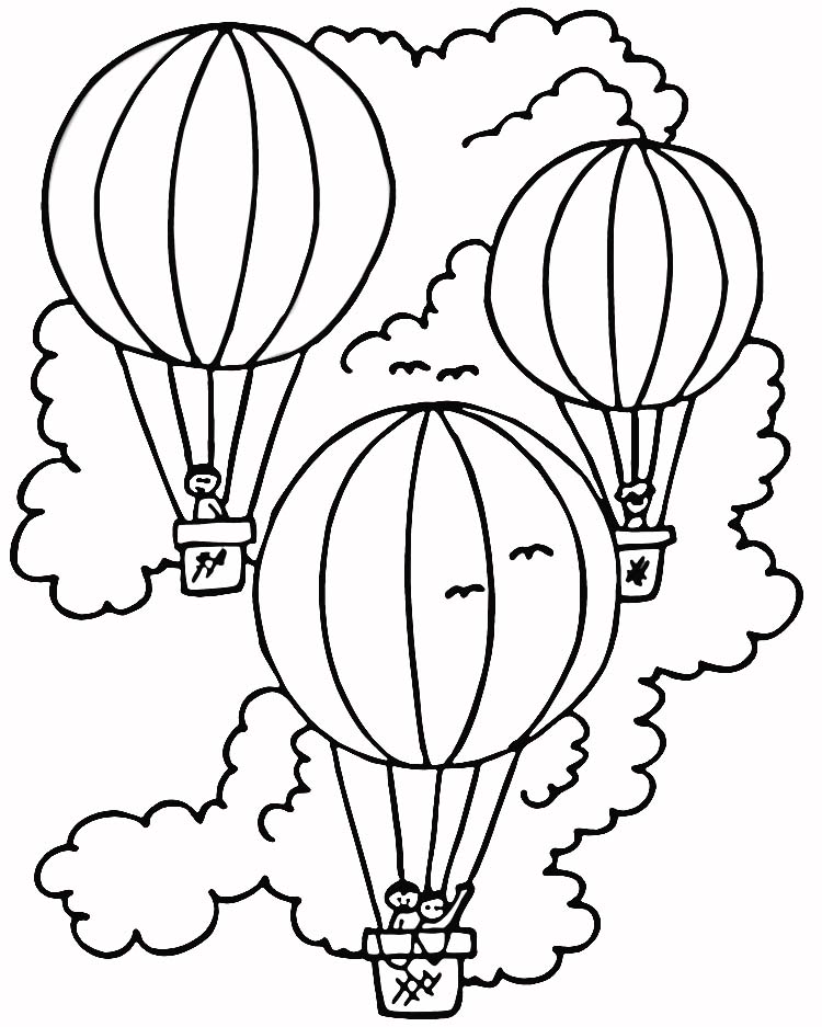 Dessin #16551 - coloriage montgolfière