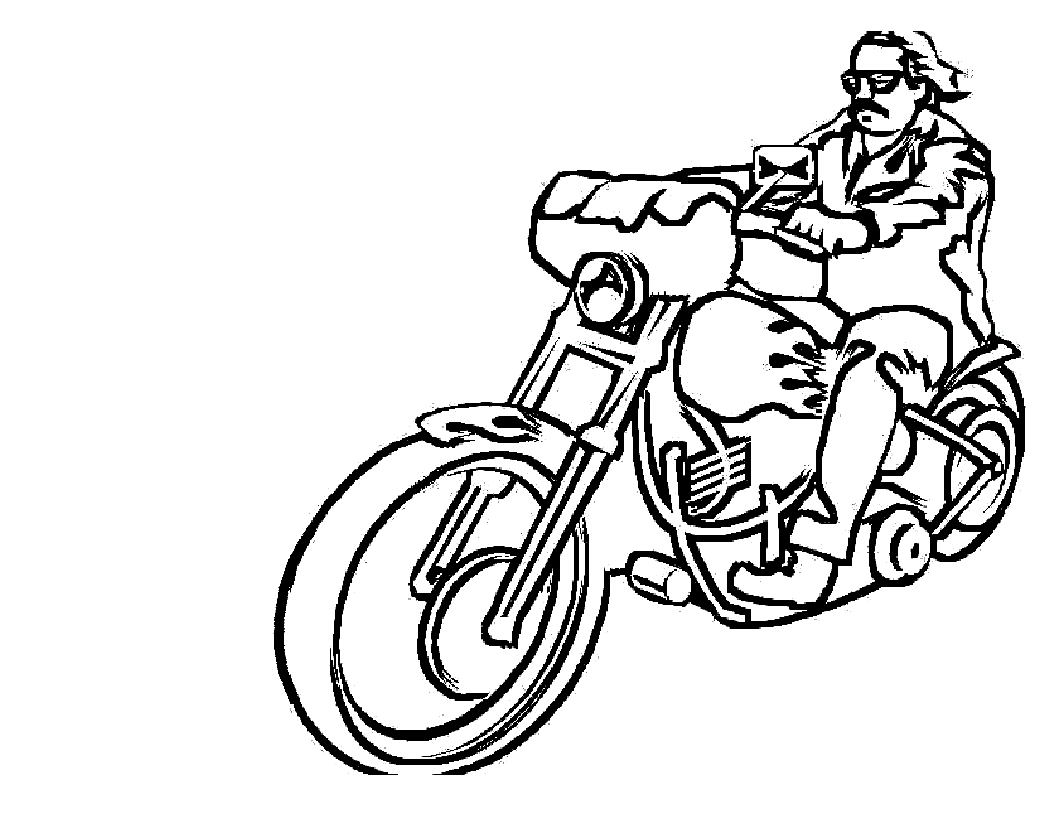 Dessin #16575 - Coloriage de motocyclette à imprimer et colorier