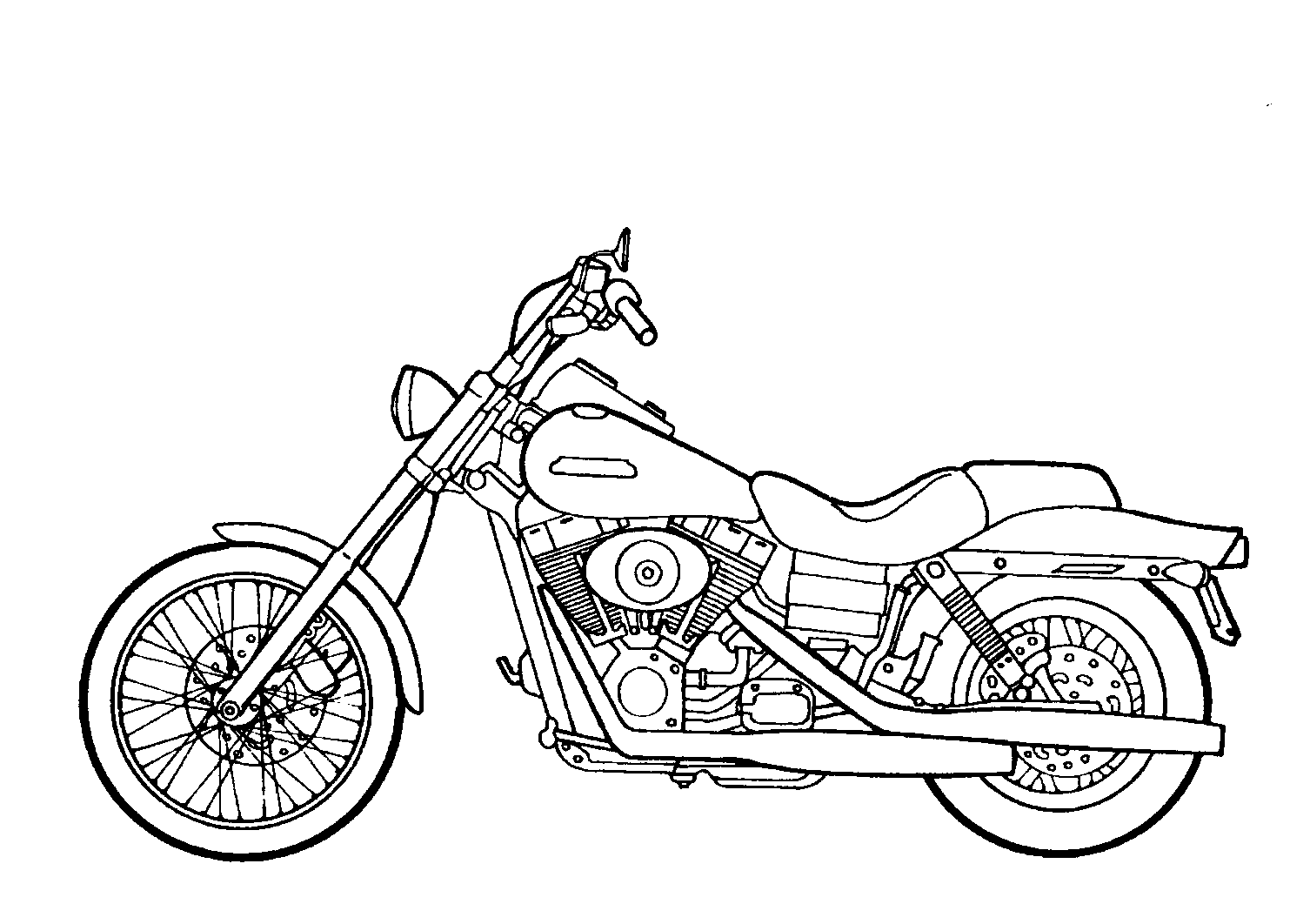 Dessin #16580 - coloriage motocyclette 