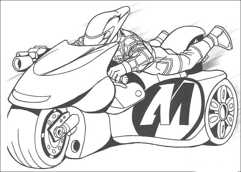Dessin #16585 - dessin gratuit de motocyclette a imprimer et colorier