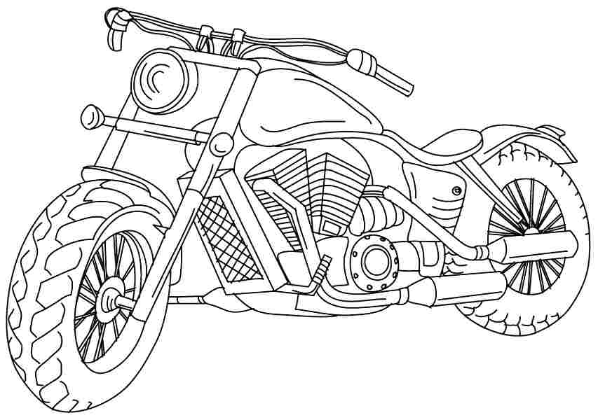 Dessin #16587 - Dessin gratuit de motocyclette a colorier