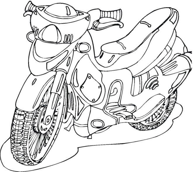 Dessin #16588 - coloriage gratuit de motocyclette a imprimer