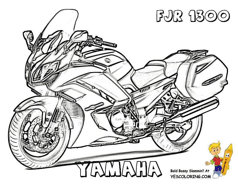 Dessin #16591 - Coloriage de motocyclette gratuit a imprimer et colorier