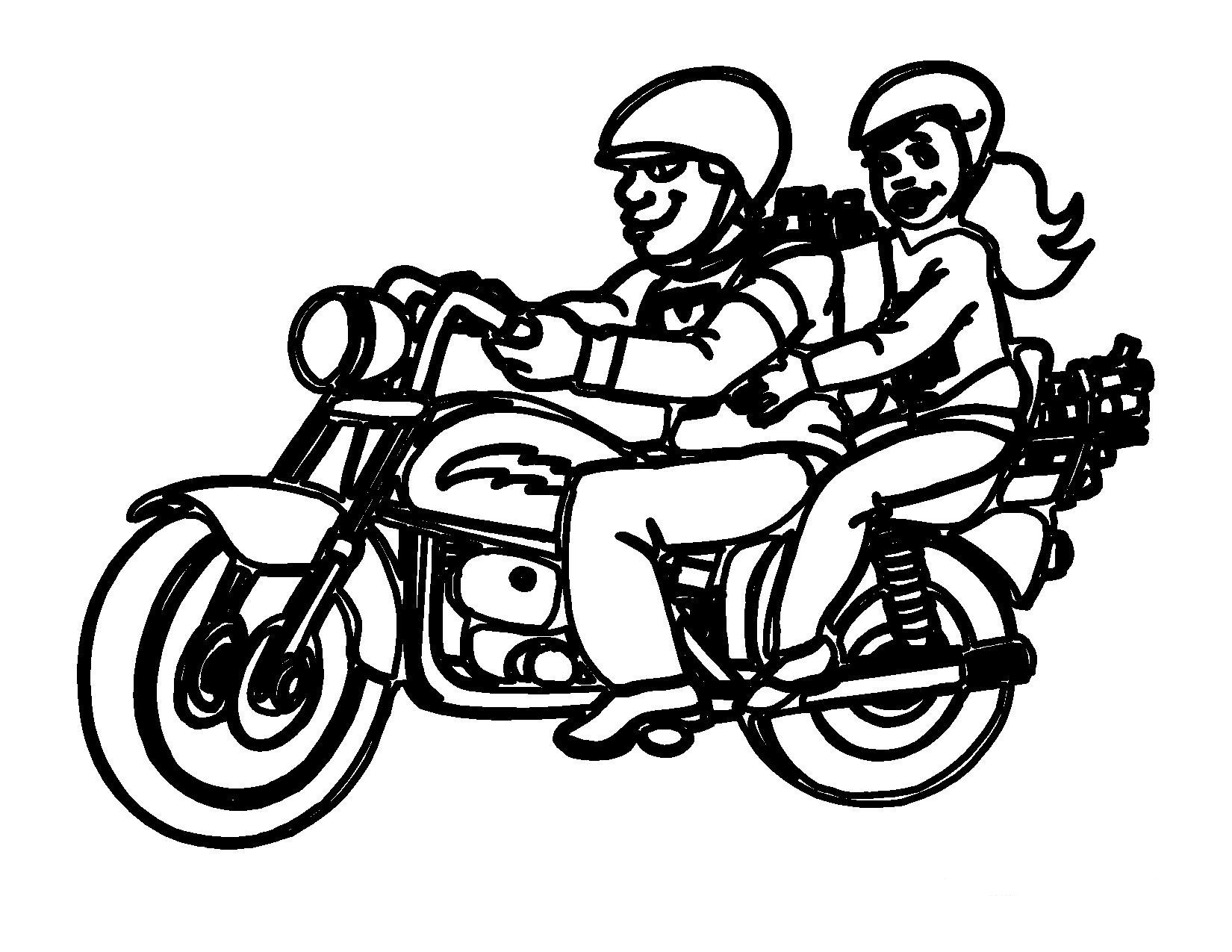 Dessin #16595 - une jolie image de motocyclette à imprimer gratuitement