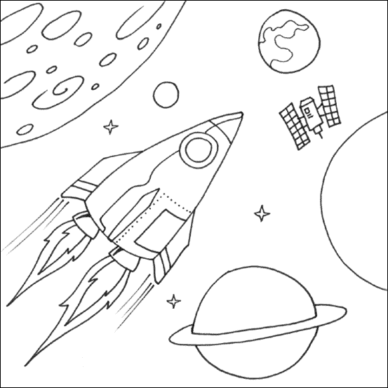 Dessin #16609 - Dessin gratuit navette spatiale a colorier