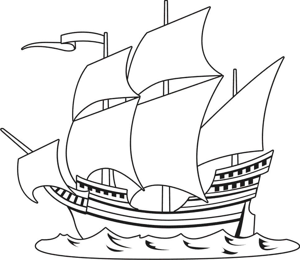 Dessin #16624 - dessin de navire à colorier