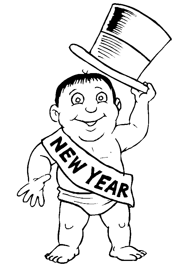 Dessin #10667 - dessin gratuit de nouvel an a imprimer et colorier