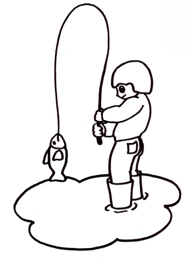 Dessin #15382 - beau dessin de pêcheur a imprimer