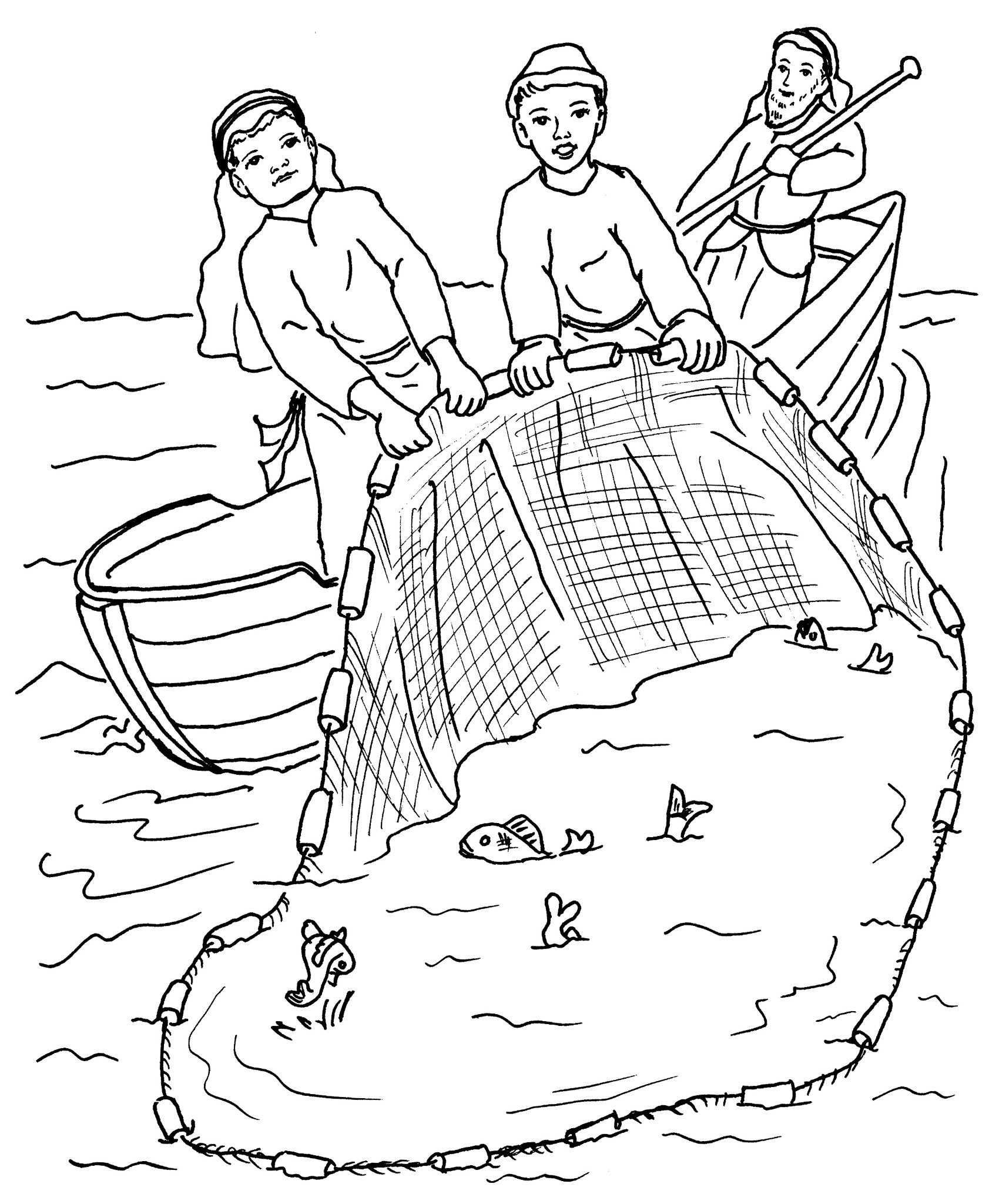 Dessin #15386 - dessin de pêcheur a colorier