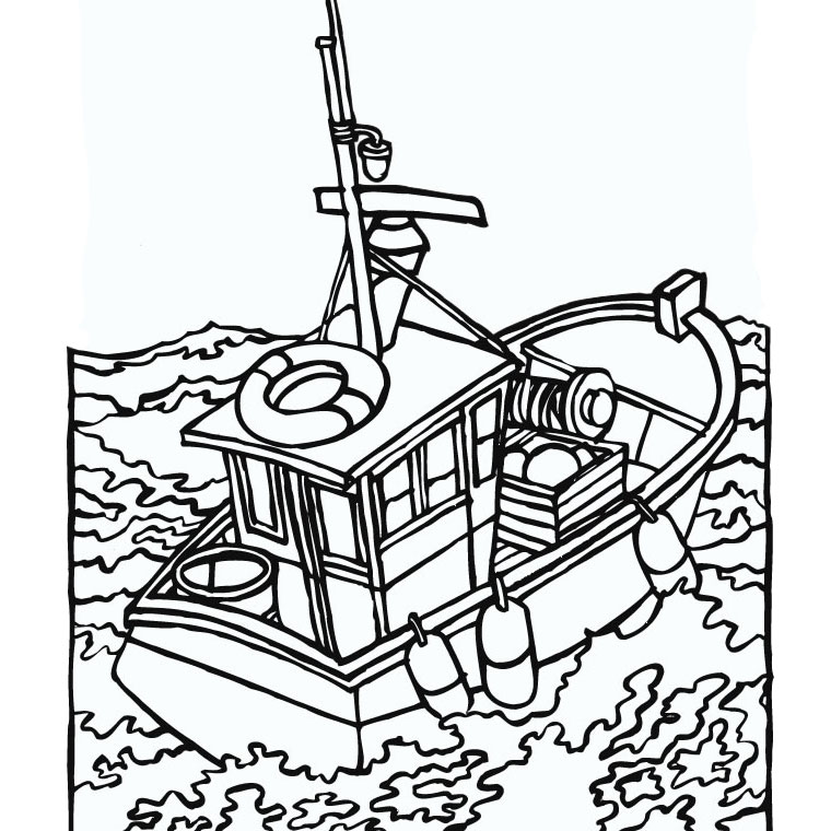 Dessin #15391 - Coloriage pêcheur a imprimer