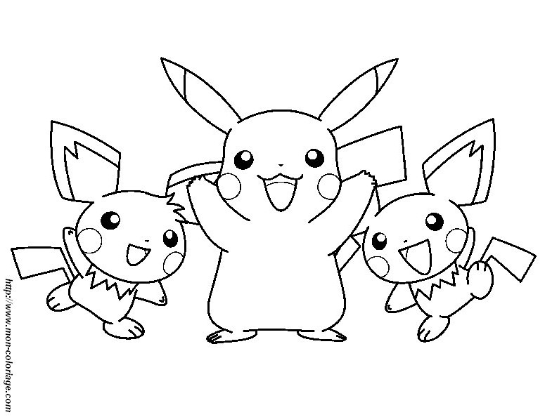 Coloriage pikachu gratuit - dessin a imprimer #116