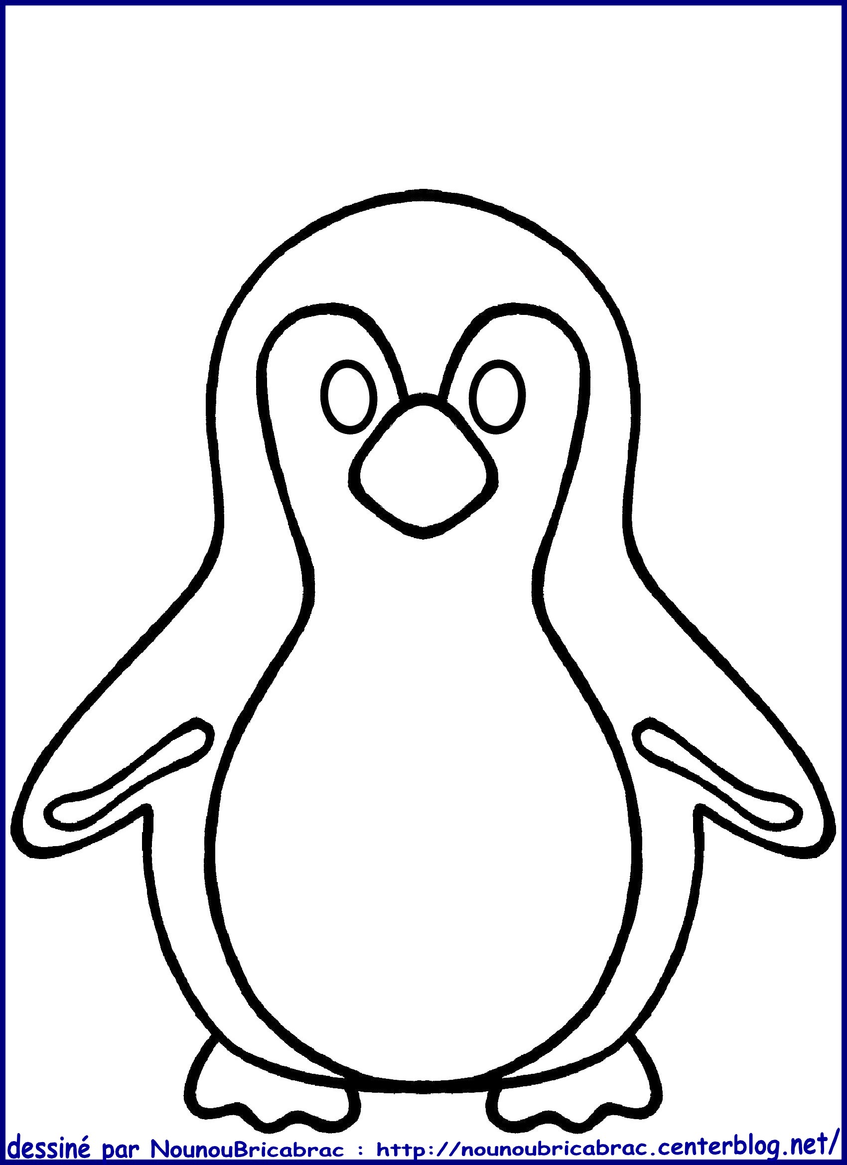 Dessin #13550 - coloriage de pingouin à imprimer et colorier