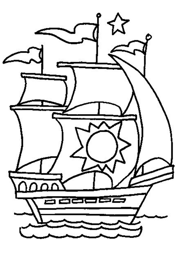 coloriage bateau pirate 