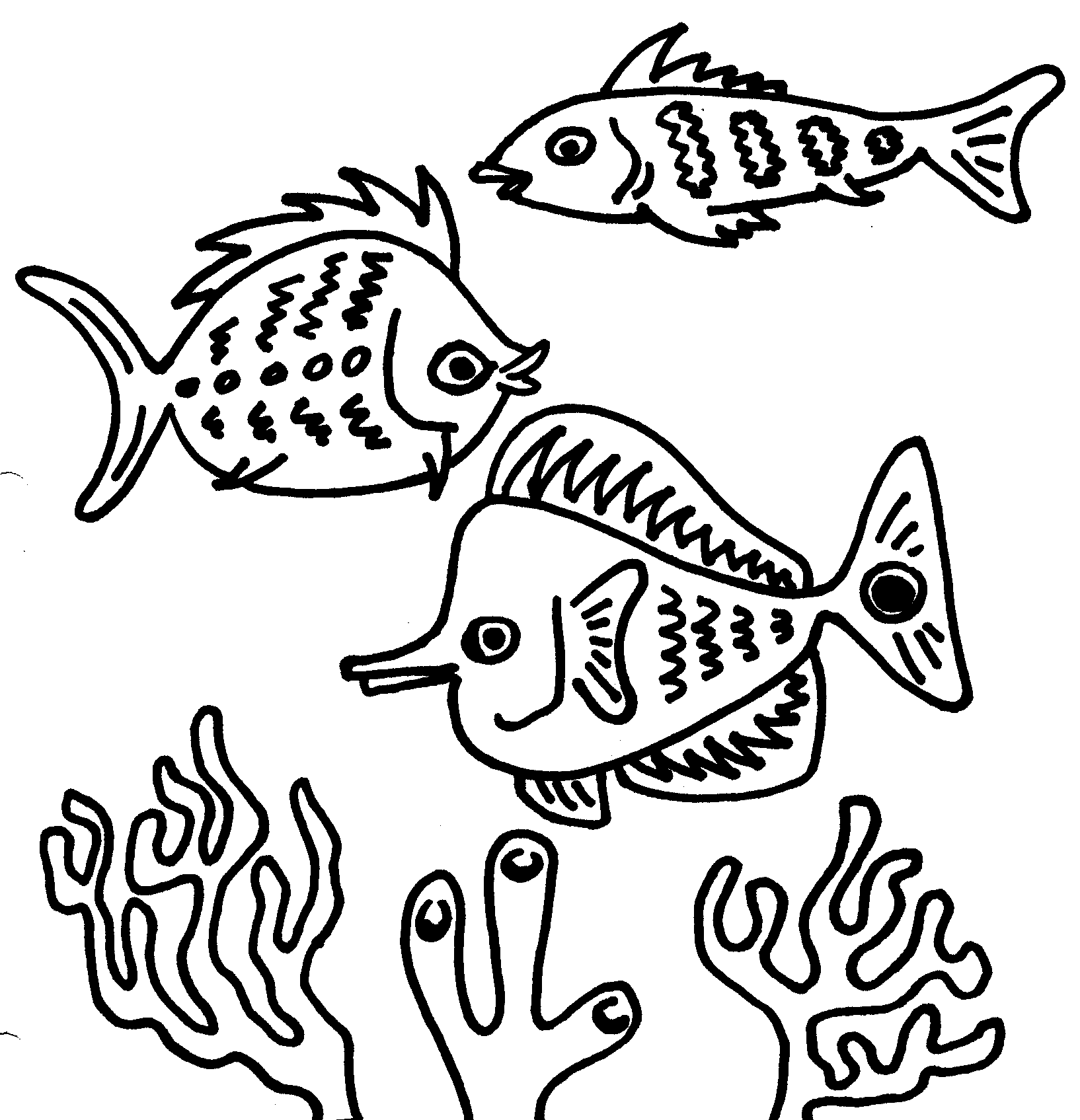 Dessin gratuit de poisson a imprimer et colorier