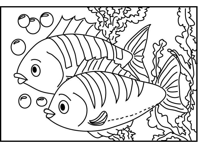 Dessin de poisson gratuit a imprimer et colorier
