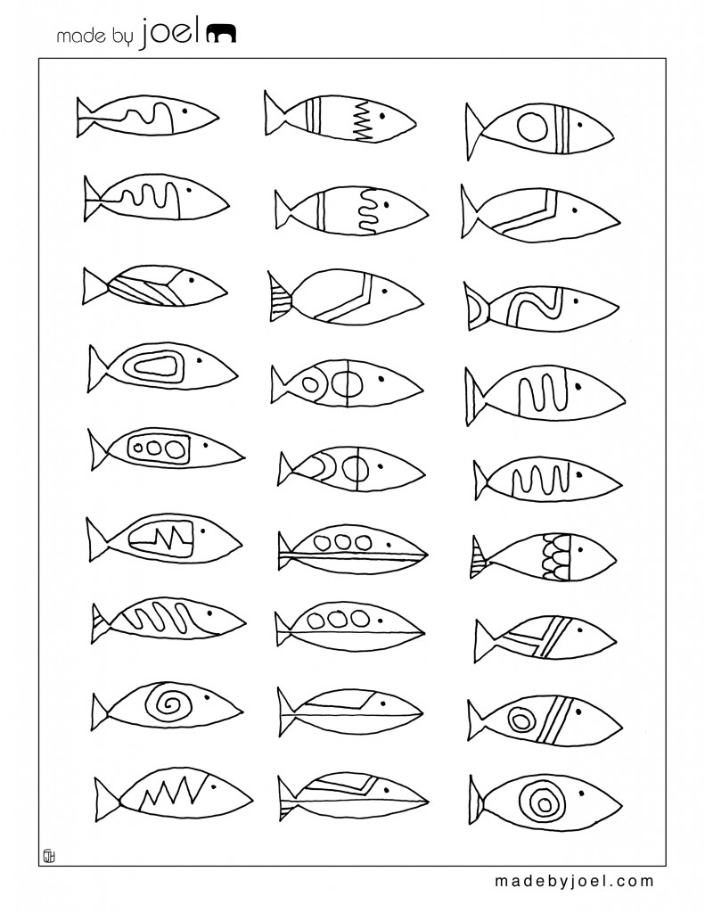 Dessin #10870 - coloriage de poisson d'avril imprimer et colorier