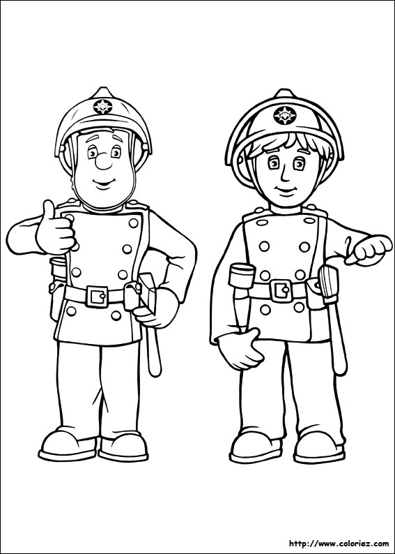 Dessin #14736 - dessin de pompier à colorier et imprimer