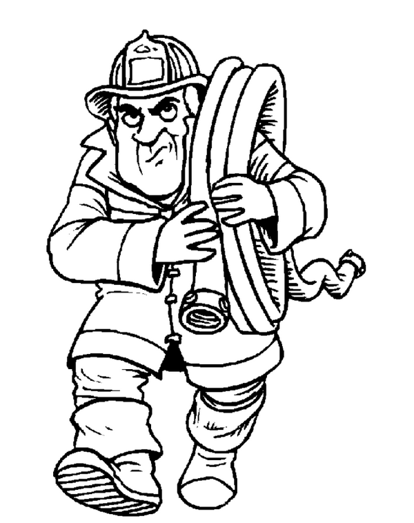 Dessin #14744 - coloriage de pompier gratuit à imprimer