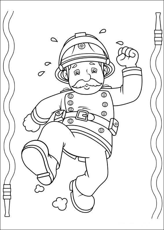 Dessin #14764 - Dessin de pompier à colorier et imprimer