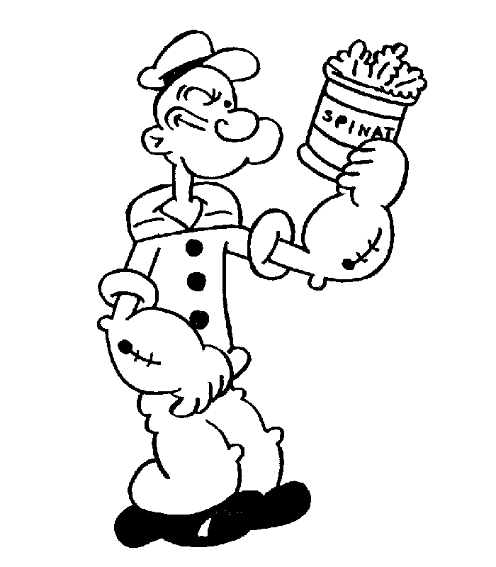 coloriage popeye with spinach image