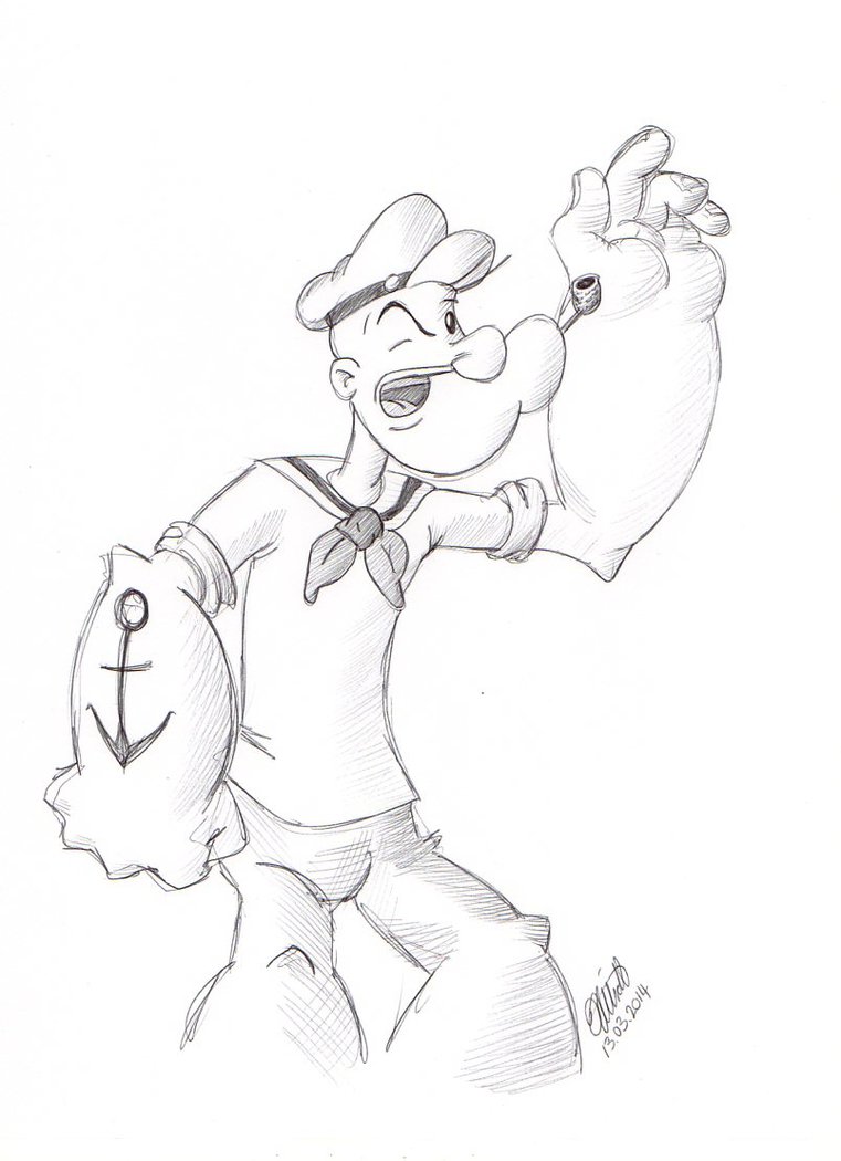 popeye the sailor man dessins à colorier 