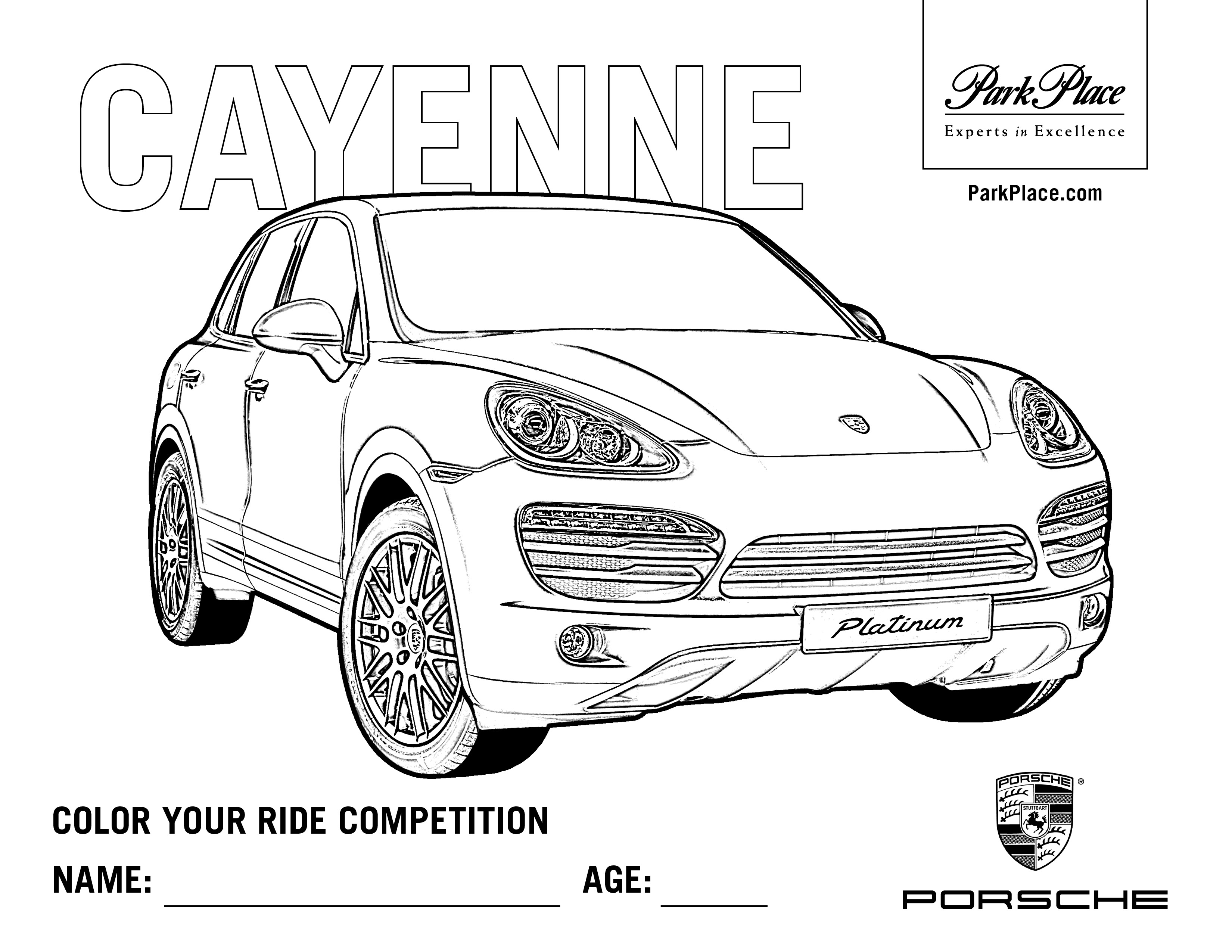 Dessin coloriage Porsche gratuit