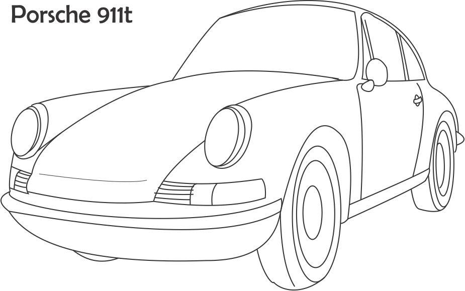 Dessin #16715 - coloriage Porsche imprimer et colorier