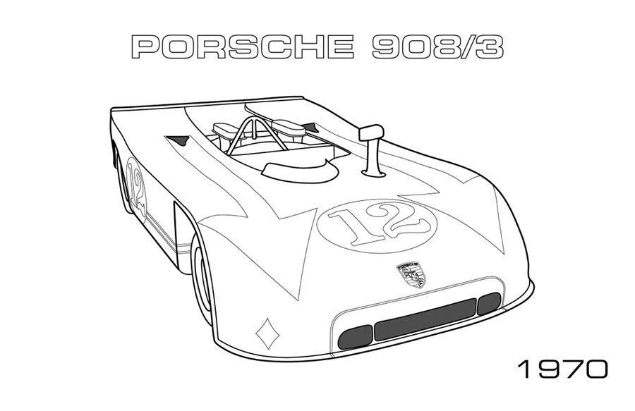Dessin #16727 - coloriage Porsche imprimer et colorier
