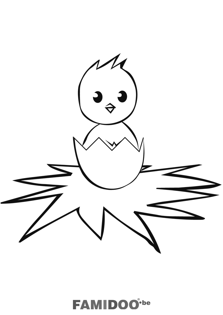 Coloriage poussin gratuit à imprimer et colorier - #13649 Dessin #13649 - coloriage de poussin à imprimer