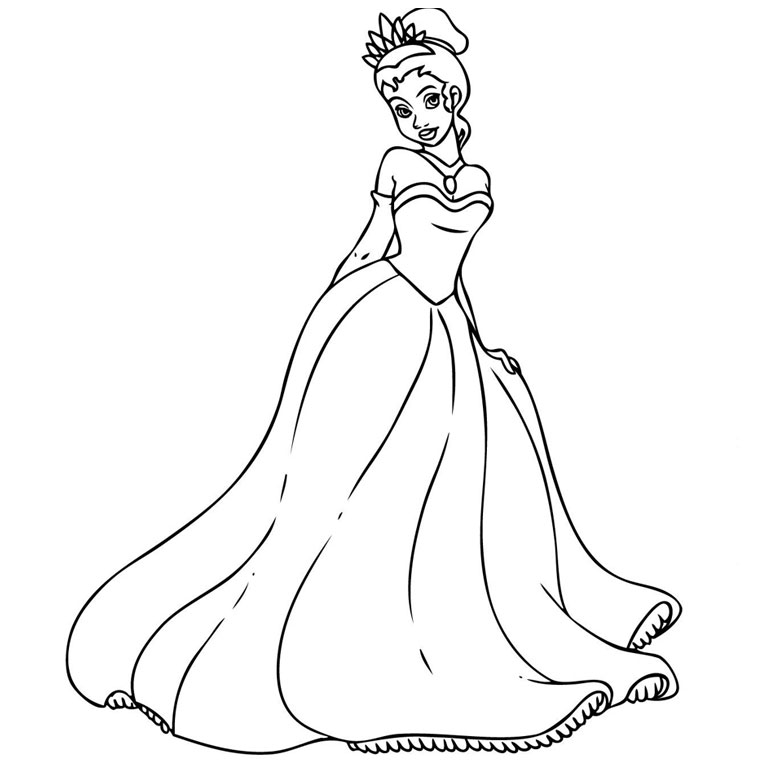 Coloriage princesse gratuit - dessin a imprimer #1