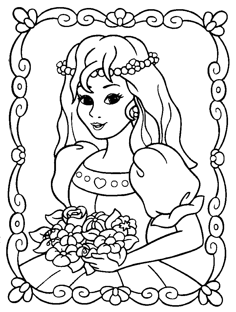 Coloriage princesse gratuit - dessin a imprimer #129