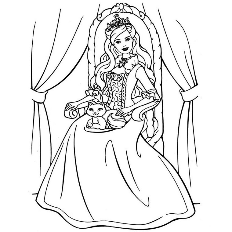 Coloriage princesse gratuit - dessin a imprimer #178