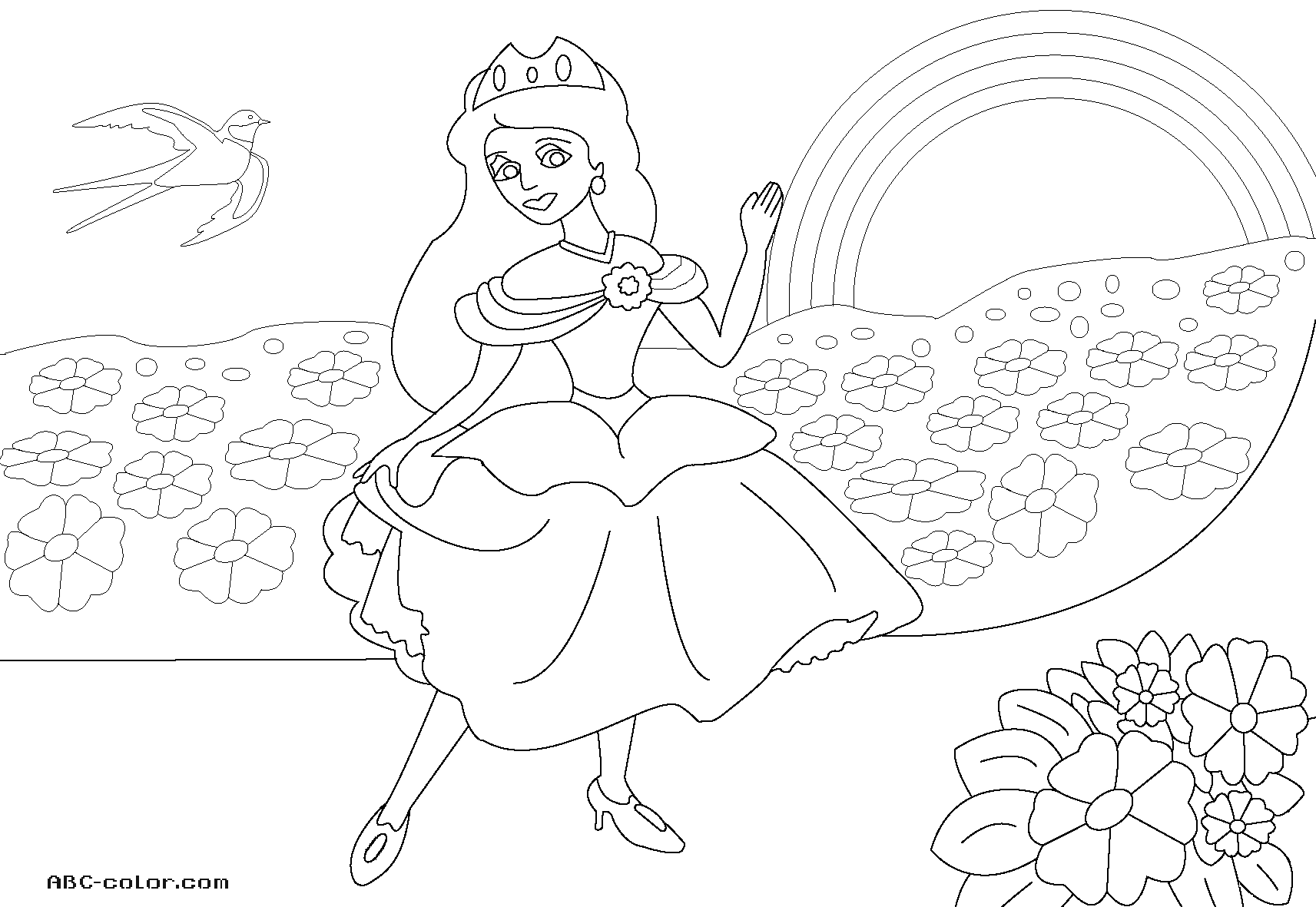 Coloriage princesse gratuit - dessin a imprimer #181