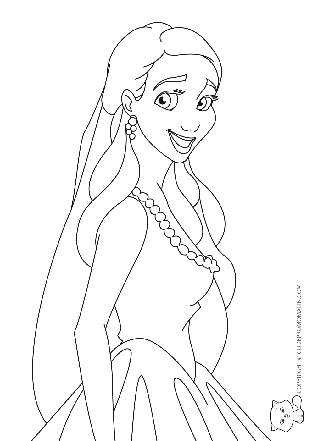 Coloriage princesse gratuit - dessin a imprimer #182