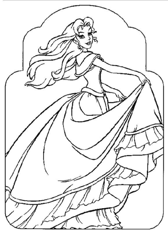 Coloriage princesse gratuit - dessin a imprimer #193