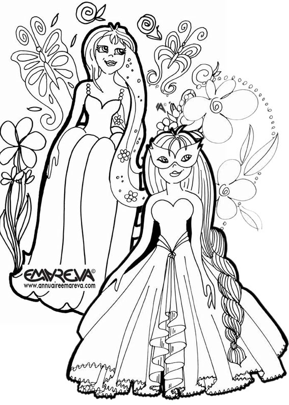 Coloriage princesse gratuit - dessin a imprimer #217