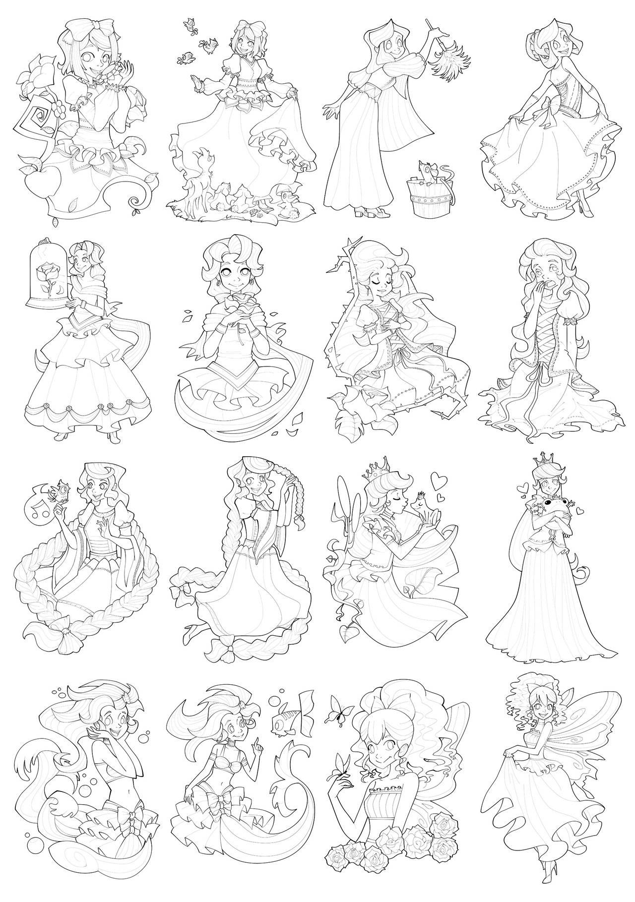 Coloriage princesse gratuit - dessin a imprimer #222