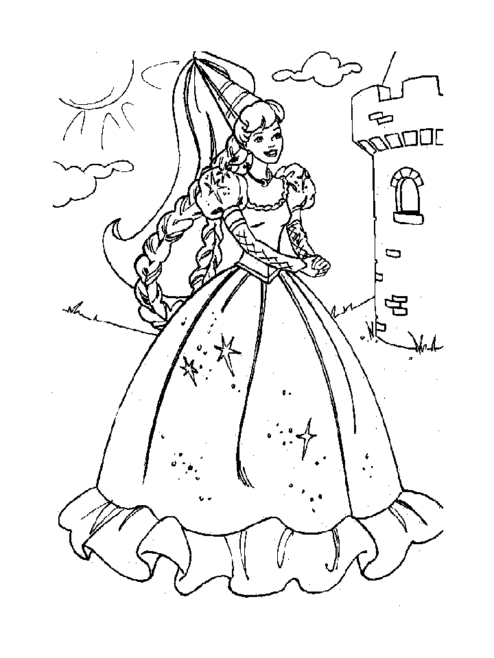 Coloriage princesse gratuit - dessin a imprimer #24