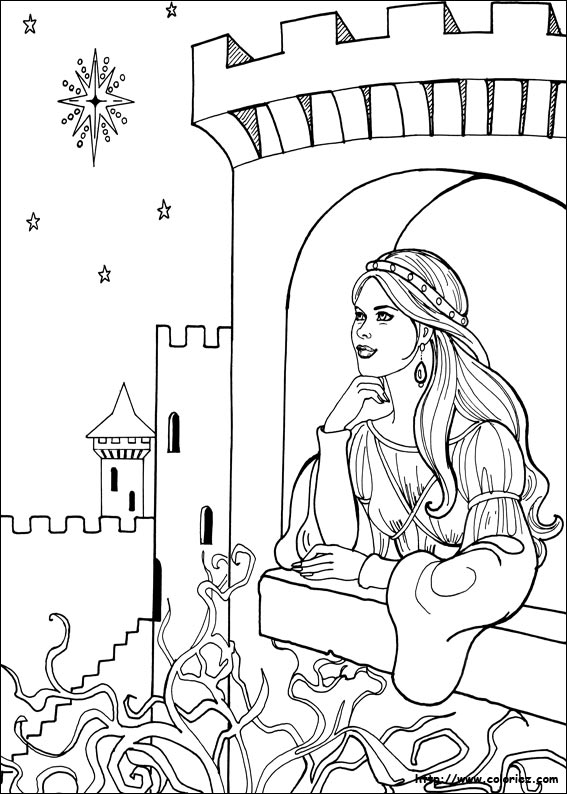Coloriage princesse gratuit - dessin a imprimer #274