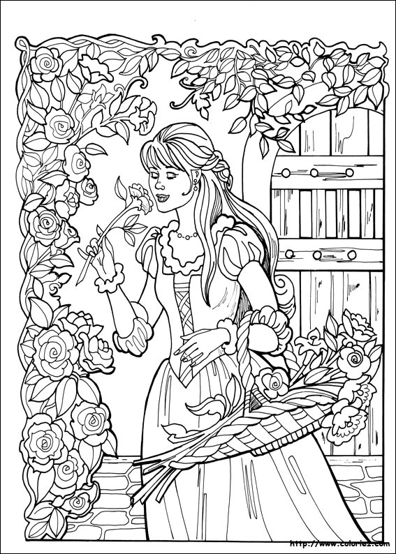 Coloriage princesse gratuit - dessin a imprimer #285