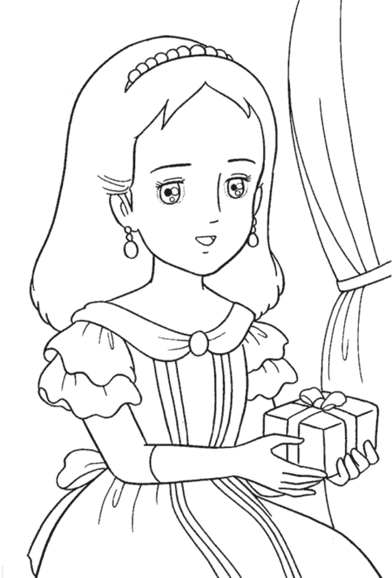 Coloriage princesse gratuit - dessin a imprimer #47