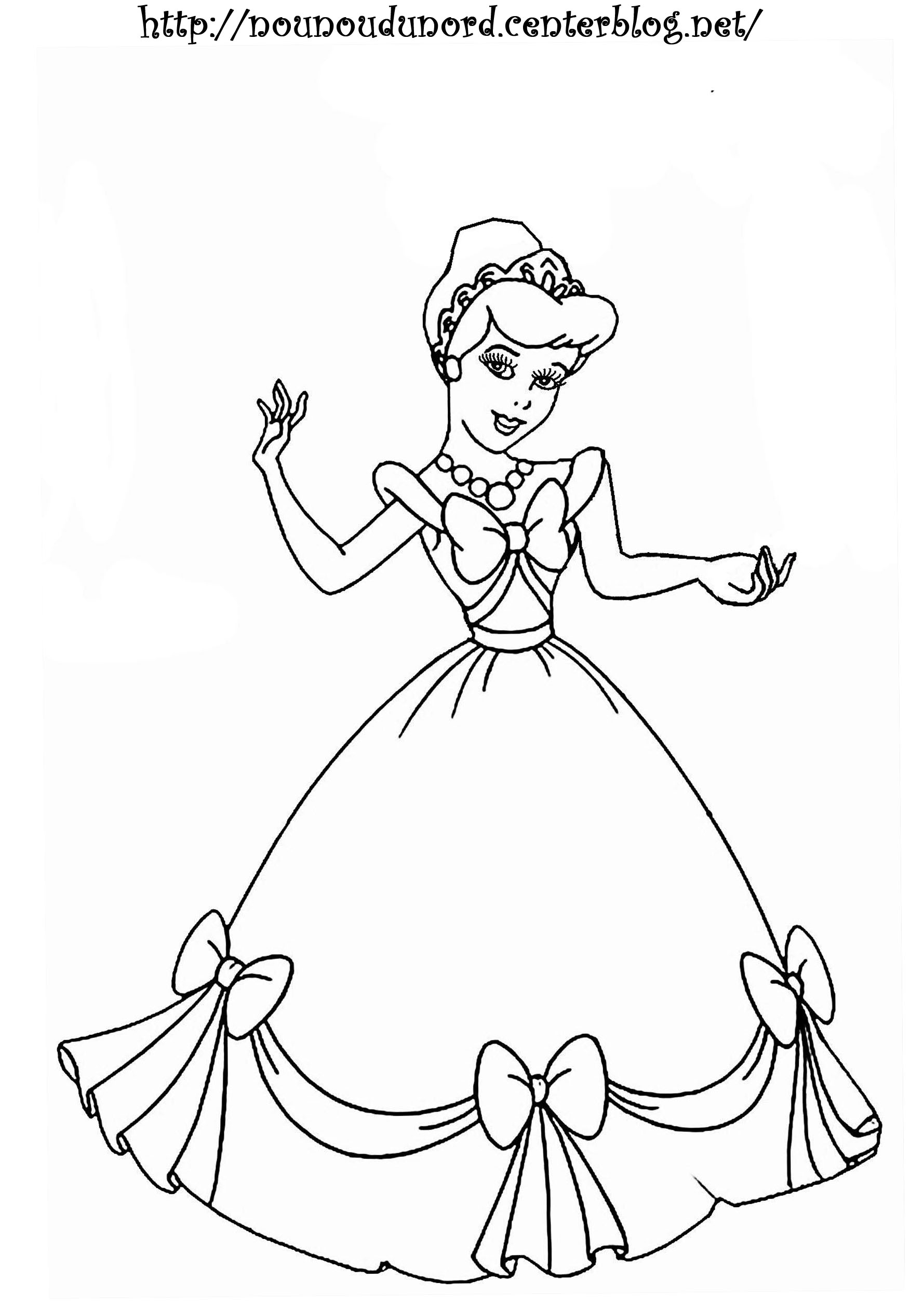 Coloriage princesse gratuit - dessin a imprimer #6
