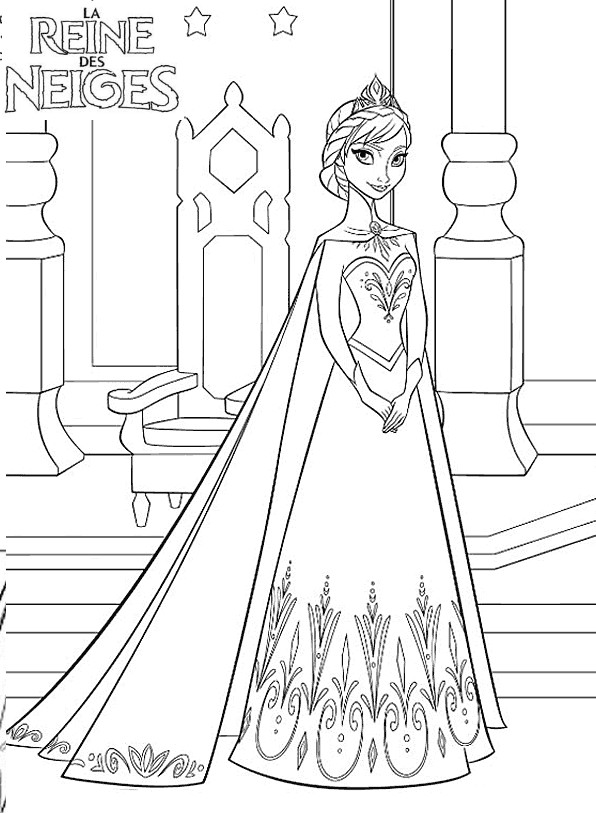 Image Coloriage Reine Des Neiges