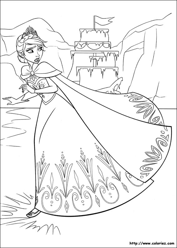 Coloriage reine des neiges gratuit - dessin a imprimer #241