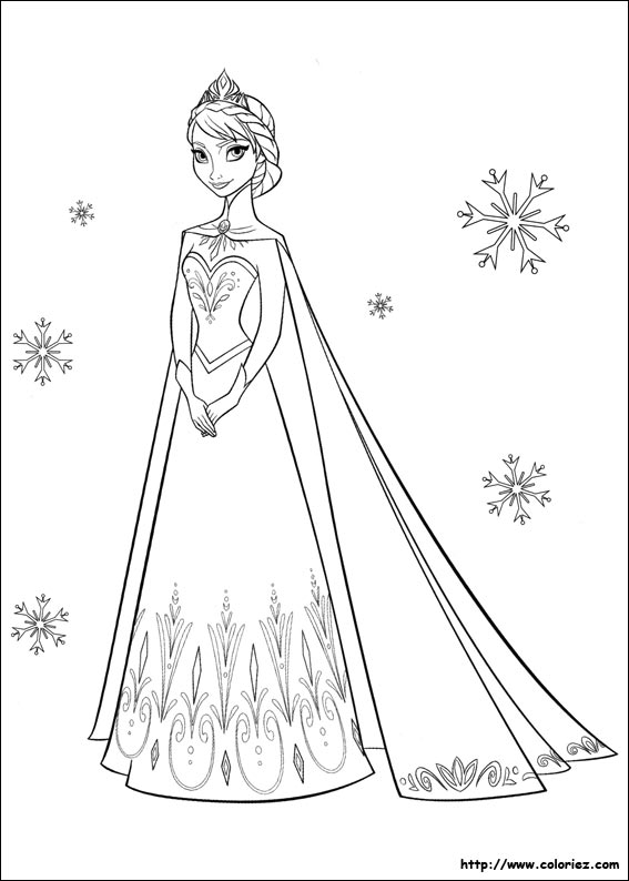 Coloriage reine des neiges gratuit - dessin a imprimer #34