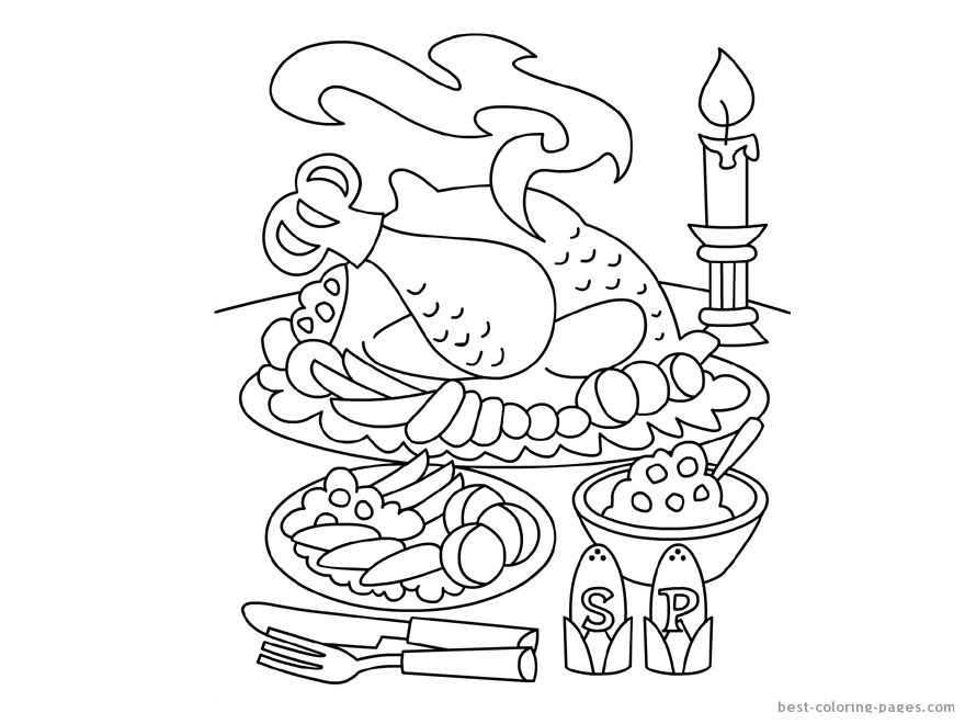 kaboose coloring pages thanksgiving meal - photo #10